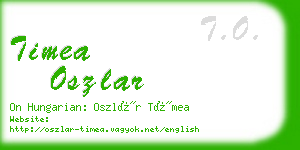timea oszlar business card